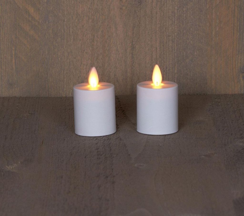 Batterijverlichting 2 kaarsen wit met bewegende vlam Anna's Productafbeelding 
