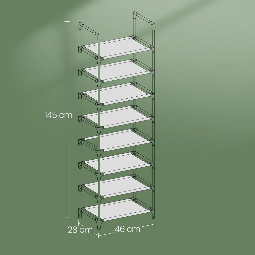Étagère à chaussures 8 niveaux - Solution rangement stable et compacte - 5