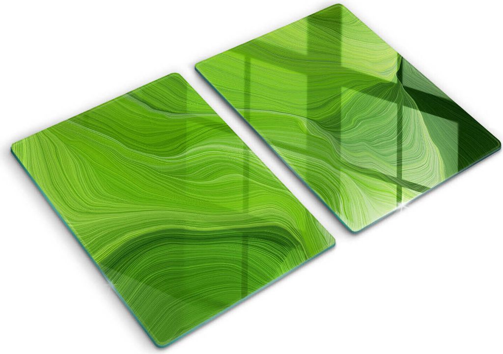 Glasschneideplatte - Herdabdeckplatte - 2x40x52 cm -Schneidebrett - Spritzschutz - Abstrakte Textur