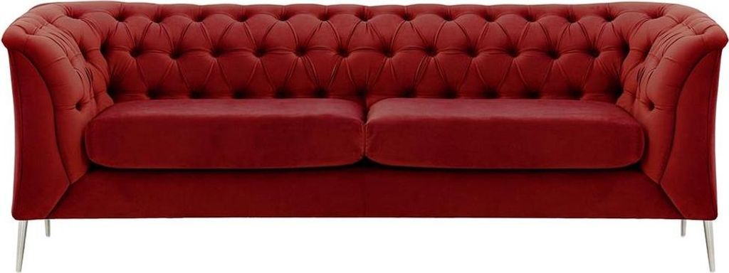 2,5-Sitzer Sofa Chesterfield Modern-Velluto 7-verchromtes Metall