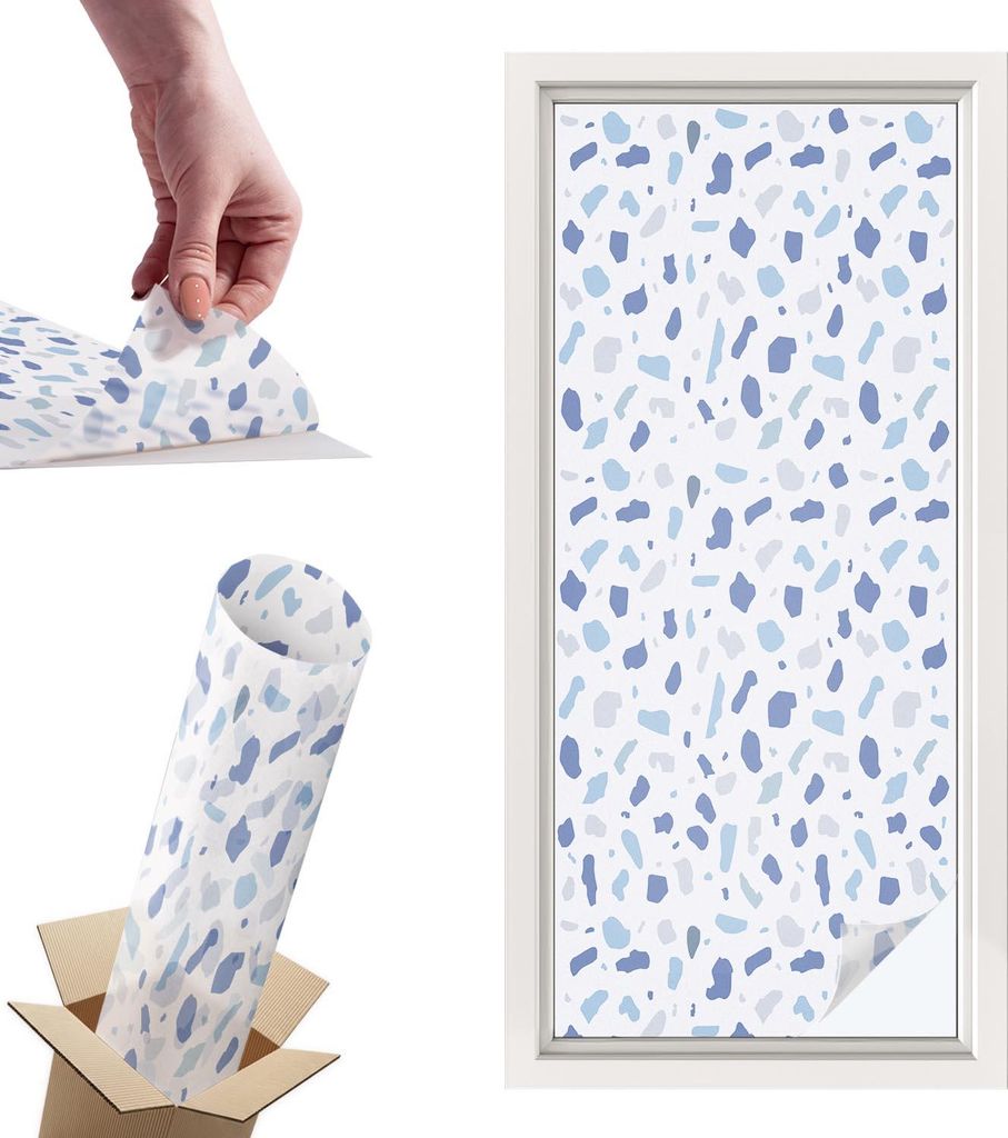 Buntglasfolie für Fenster – 116x50 cm – Stained-Glass-Fensterfolie, dekorativ & blickdicht – Selbstklebende Glasdekorfolie im Buntglas-Desig...
