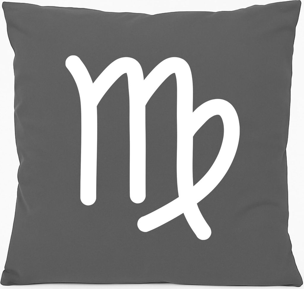 Huuraa Sofakissen Jungfrau Sternzeichen Zeichen Geschenk 40x40cm mit Füllung Steel Grey Baumwolle Jungfrau Mitbringsel