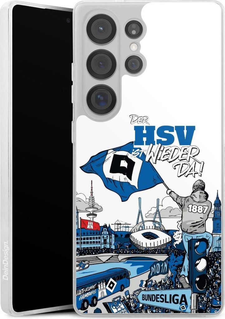 DeinDesign Handyhülle für Samsung Galaxy S25 Ultra Silikon Hülle Case Smartphone Schutzhülle Aufstieg Hamburger SV Offizielles Lizenzprodukt