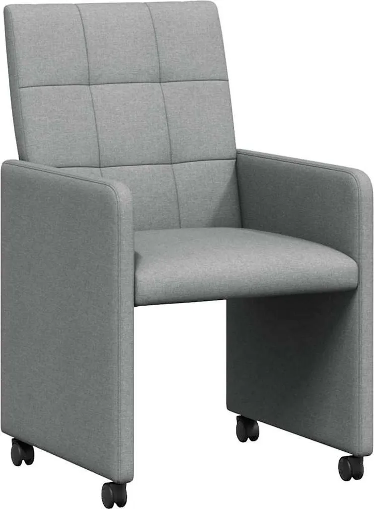 Chaise de salle à manger facile à déplacer lot de 2 en tissu gris clair