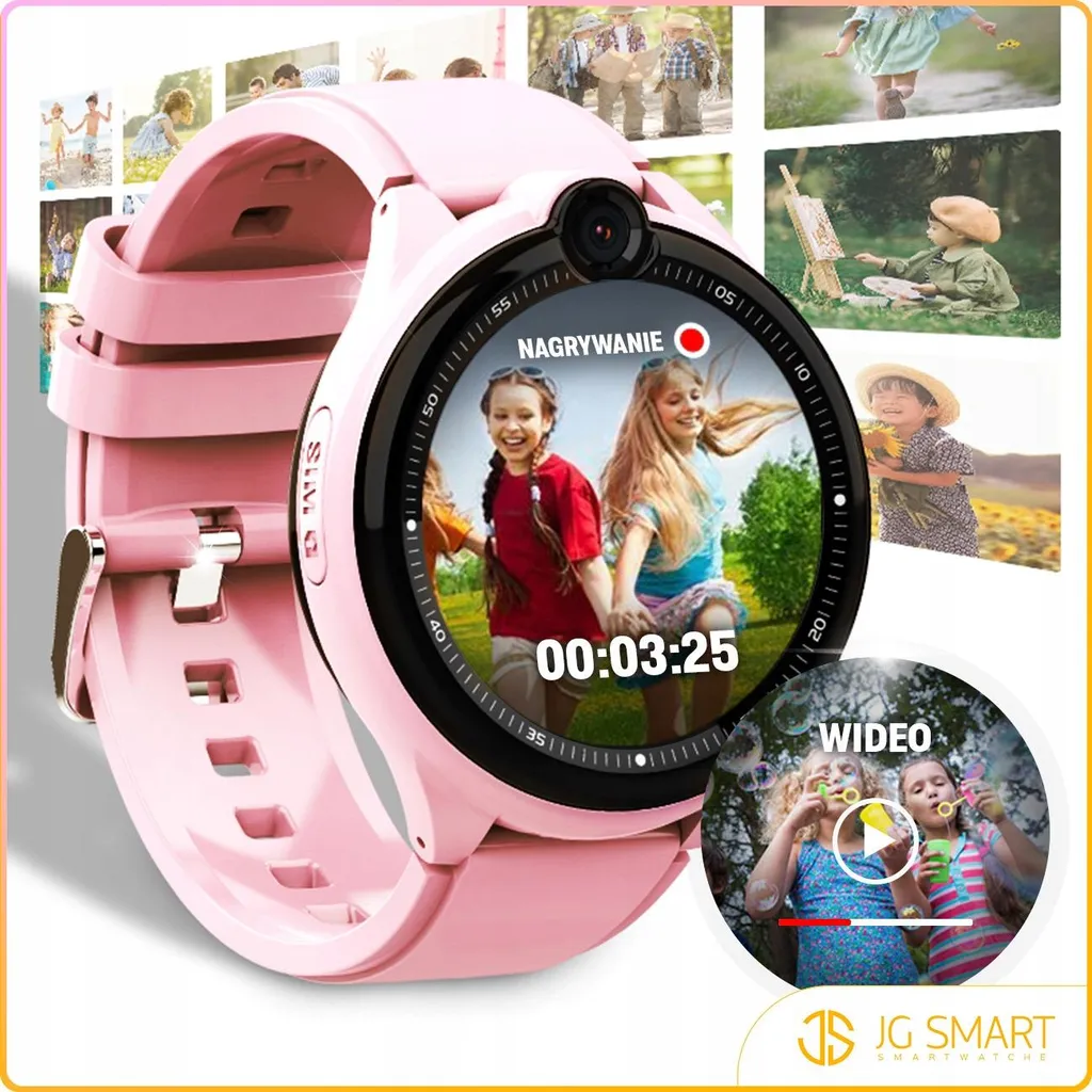 Montre connectée enfant 4G avec traceur GPS et appels vidéo Rose X1
