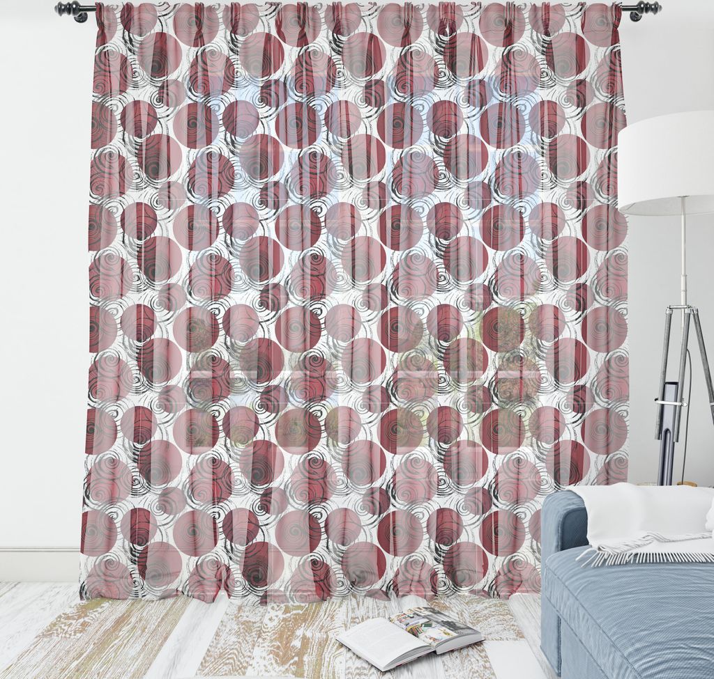 ABAKUHAUS Abstrakt Wandteppich, Wirbelnde Pinsel Streifen auf Artsy Kreismotive, Wohnzimmer Schlafzimmer seidiges Satin Wandtuch, 220 cm x 274 cm, ...