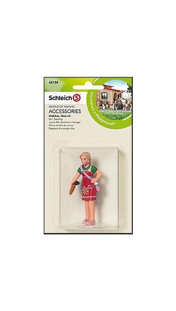 SCHLEICH Farm Life Girl, Feeding ? Children Toy Figures (Feeding, Multicolour, Boy/Girl)