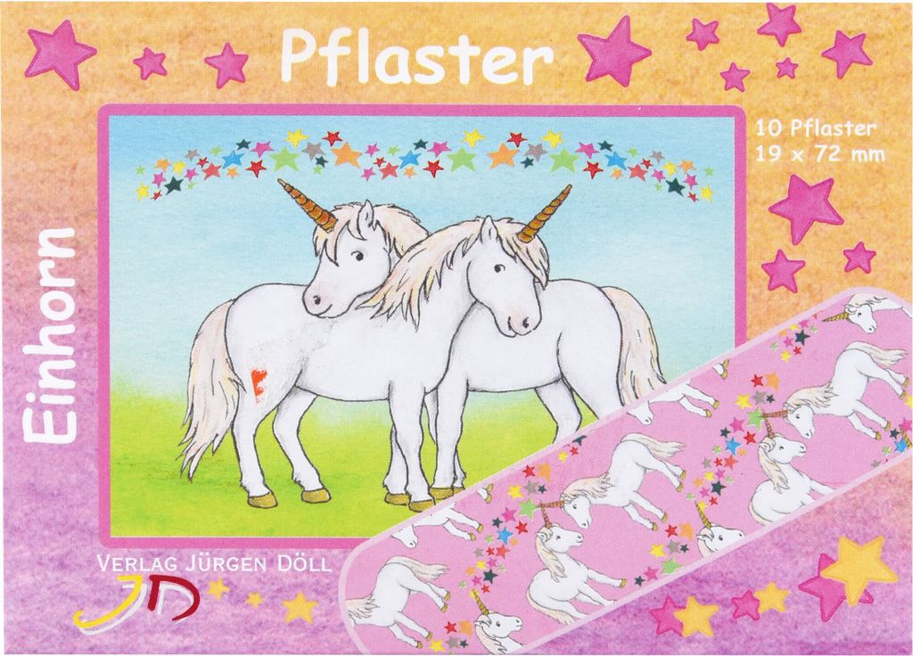 Kinderpflaster Einhorn - Briefchen, 10 St PFL Produktbild 