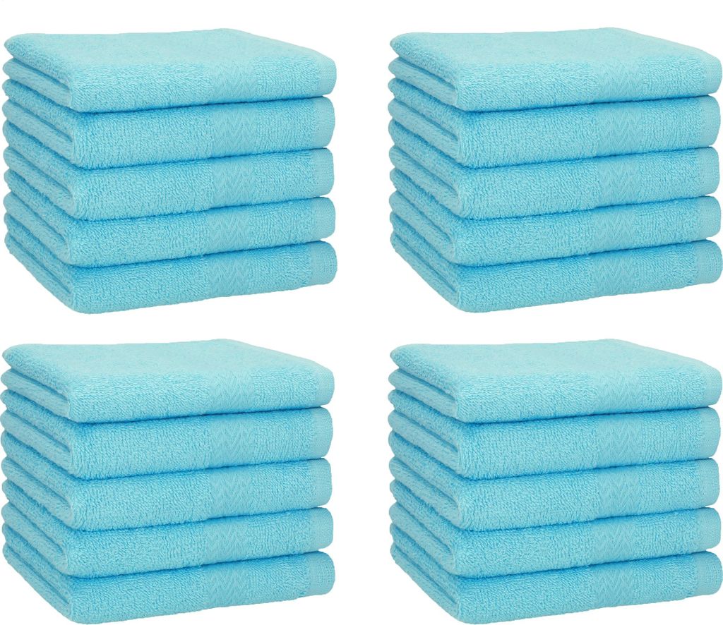 Betz 20 Stück Seiftücher 30x30 cm PREMIUM 100% Baumwolle Set Farbe: türkis