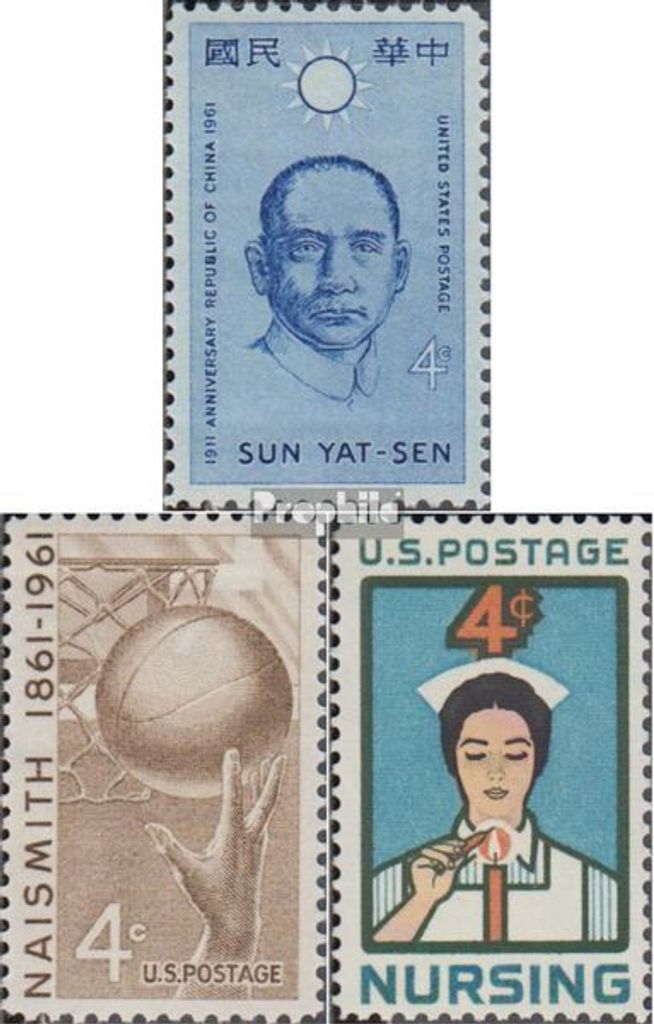 Briefmarken USA 1961 Mi 814,815,819 (kompl.Ausg.) postfrisch Republik China
