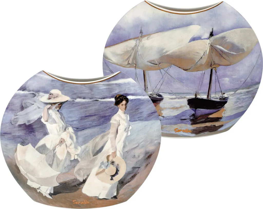 Vase artistique Joaquin Sorolla Boats en porcelaine fine Goebel 20cm