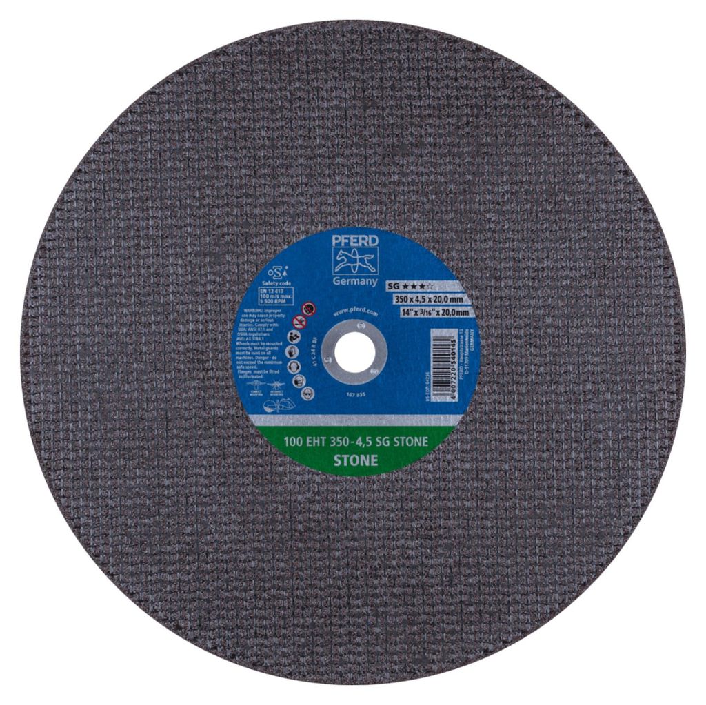 PFERD TOOLS Trennscheibe Trennschleifer EHT 350x4,5x20mm SG STONE für Stein (100 m/s) 10 Stk