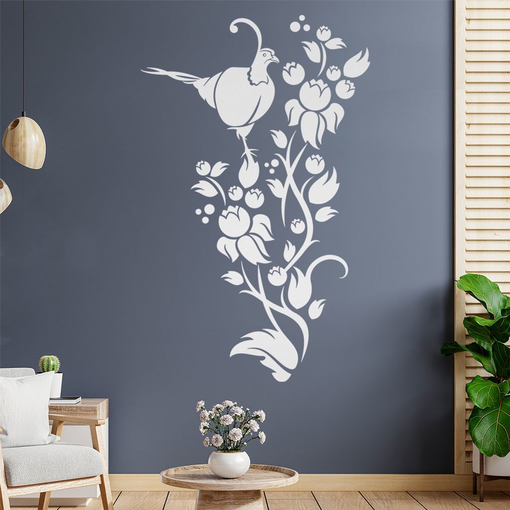 Fasan Ranke Tribal Wandtattoo in 6 Größen - Wandaufkleber Wall Sticker - Dekoration, Küche, Wohnzimmer, Schlafzimmer, Badezimmer