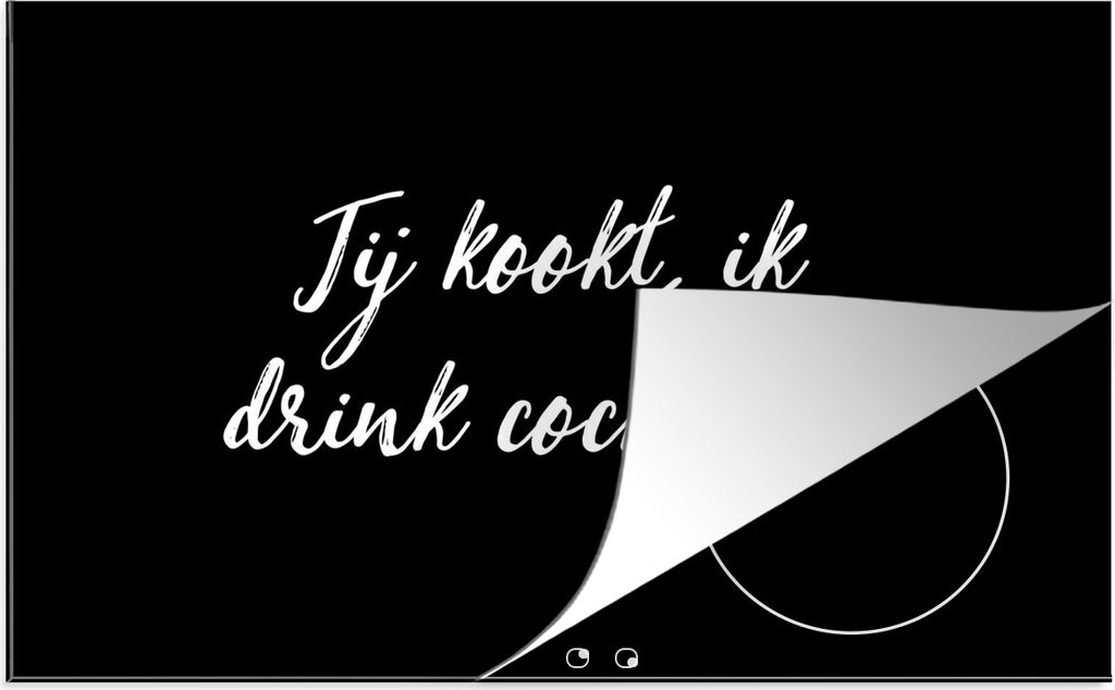 KitchenYeah Herdabdeckplatte Du kochst, ich trinke Cocktails - Zitate - Sprichwörter - Cocktail - Getränke , 78x52cm, Küche Deko, Glaskeramikk...