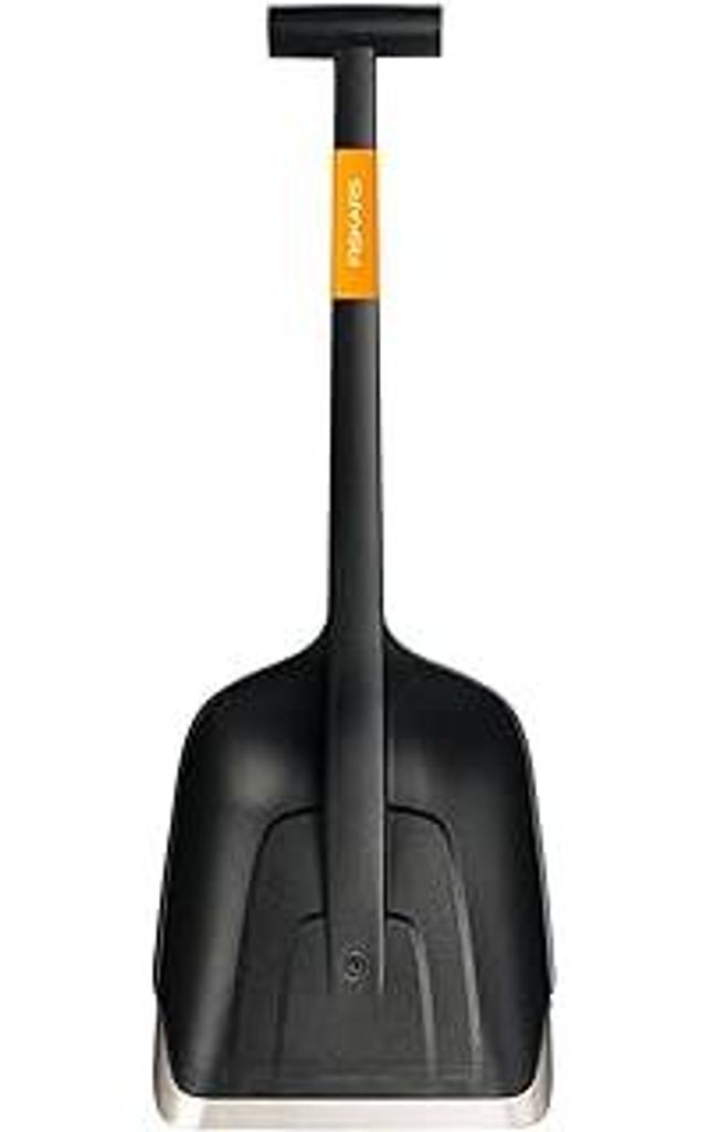 Fiskars Plus Autoschaufel, Kompakte Schneeschaufel mit T-Griff und Edelstahlkante, 63 cm, 1079857