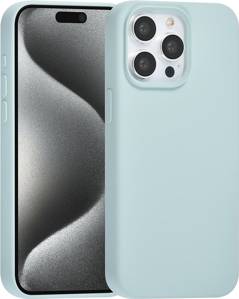 TUNIQ iPhone 15 Pro Max Back cover case - Premium Liquid silicone - Light Blue