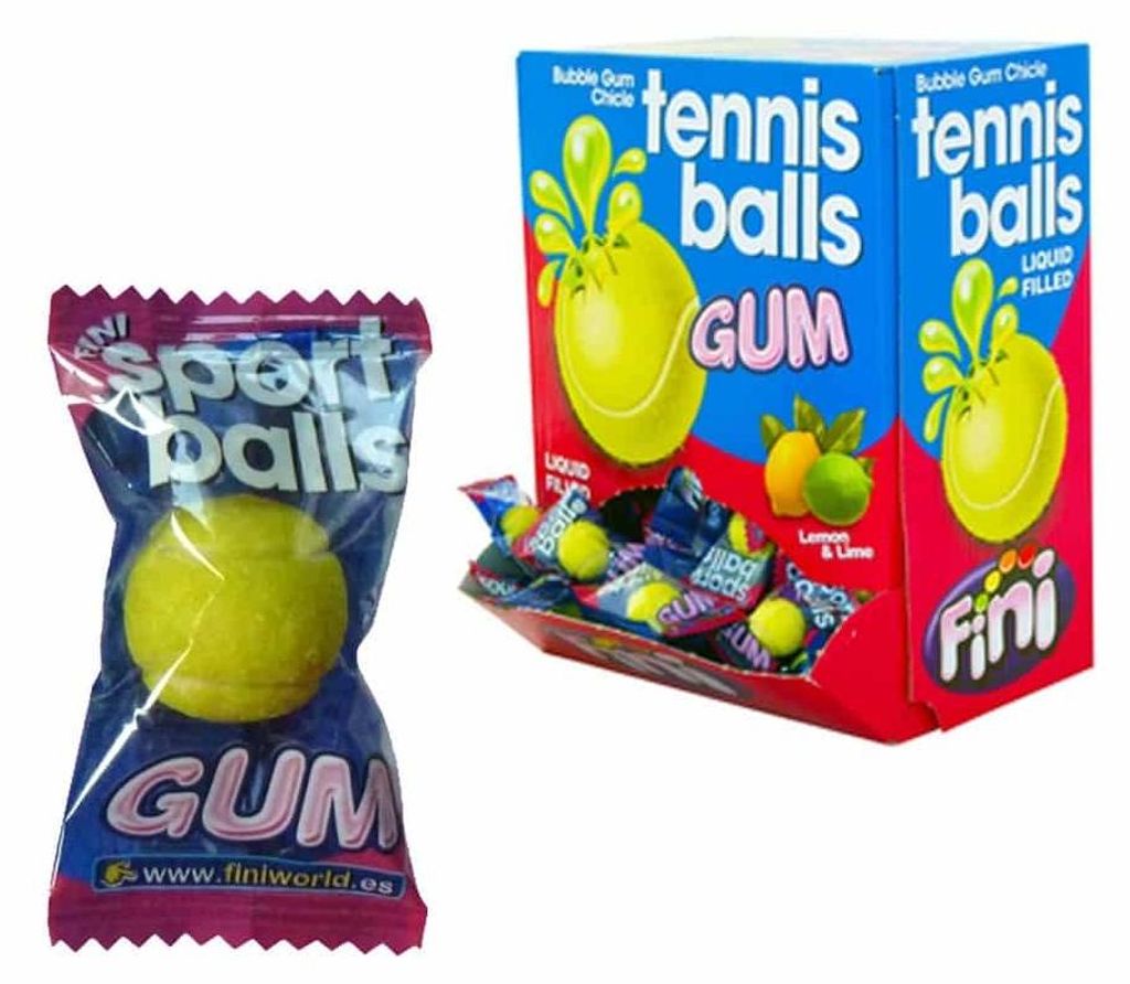 Fini Sport Balls kauwgom, tennisbal smaak, bubblegum, 200 Productafbeelding 