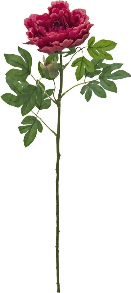 Fausse Pivoine en Branche Magenta - Plante Artificielle Haut de Gamme 80 cm