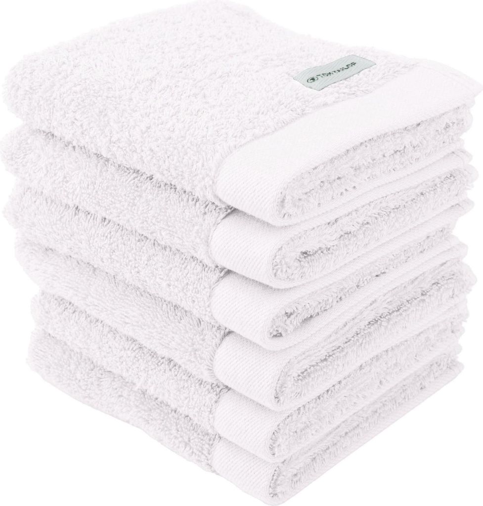 TOM TAILOR Gästehandtuch, 6er Pack - Color Bath Guest Towel, Frottier, Baumwolle Weiß 30x50cm