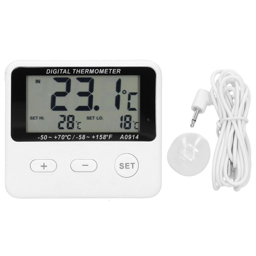 Kühlschrank-Alarmthermometer für den Innen- und Außenbereich, universelle Temperaturmessung mit Sonde