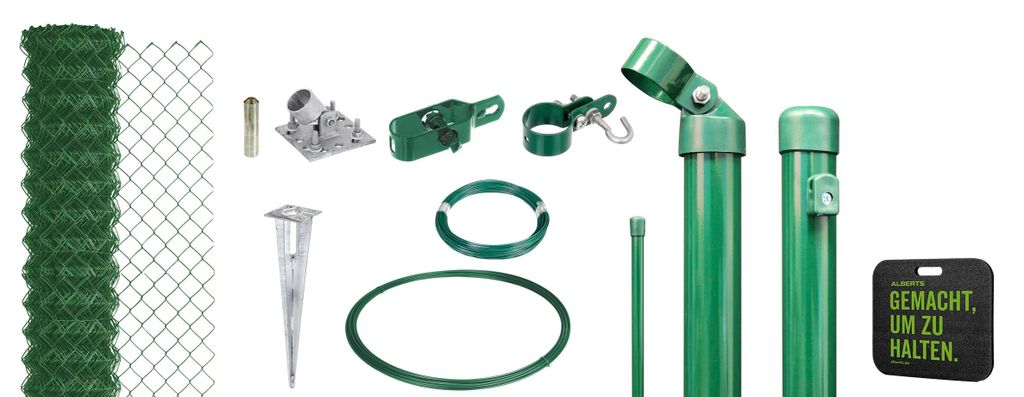 Alberts 690380 Maschendrahtzaun als Zaun-Komplettset, mit Produktbild 