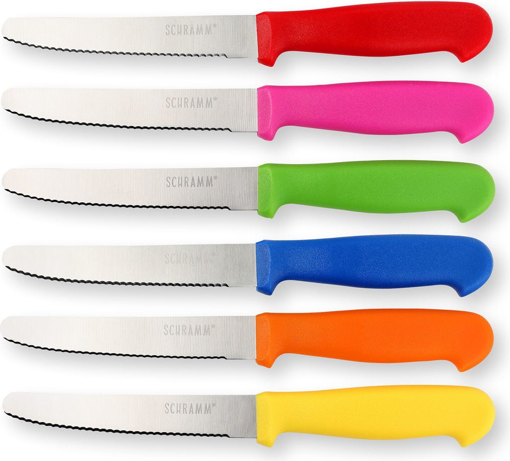 Schramm® 6 Stück Frühstücksmesser wählbar in schwarz, weiß Produktbild 
