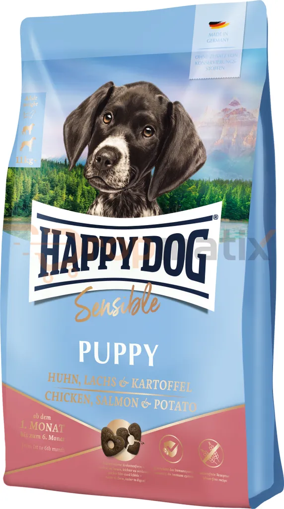 Croquettes Sans Gluten Happy Dog Puppy Saumon - Digestion Facile pour Chiot