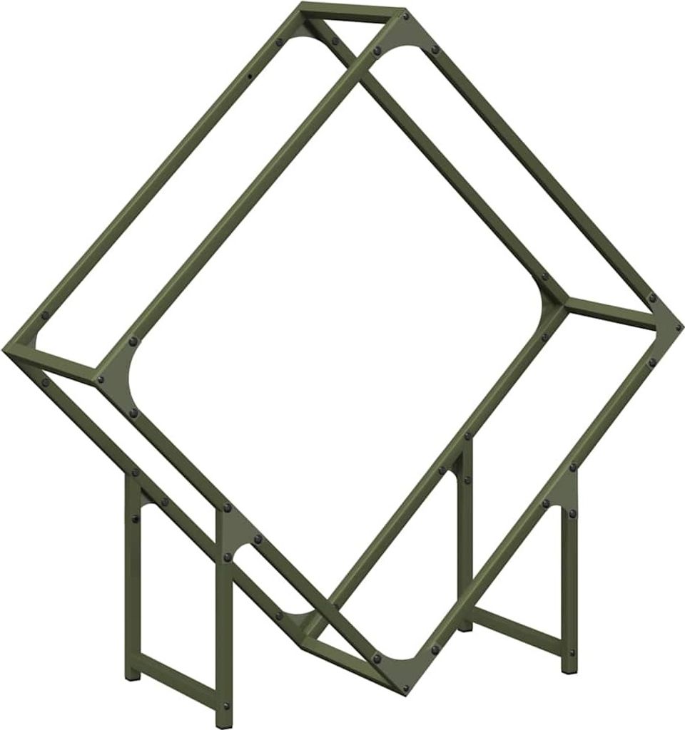 Brennholzregal Olivgrün 80x25x80 cm Kaltgewalzter Stahl