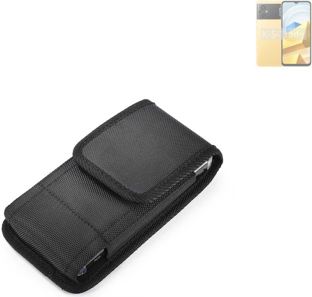 Holster Gürteltasche kompatibel mit POCO M5 Holster Gürtel Tasche wasserabweisend Handy Hülle Schutz Hülle Outdoor schwarz K-S-Trade