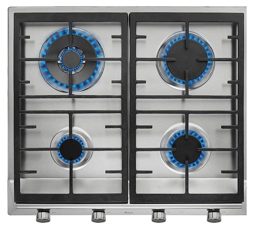 Teka EX 60.1 4G AI AL DR CI BTN, Edelstahl, Integriert, 58 cm, Gaskochfeld, Edelstahl, 4 Zone(n)