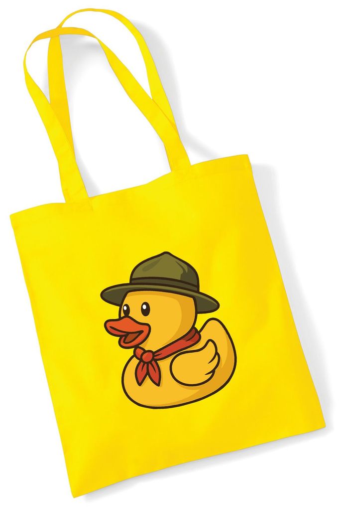 Huuraa Jutebeutel Quietscheente Pfadfinder Gummiente Jungpfadfinder 10 Liter Yellow Baumwolle Tasche Geschenkidee