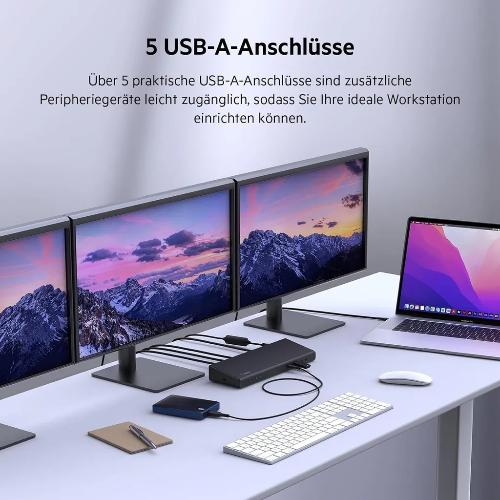 Station Belkin pour Télétravail : USB-C, Ethernet 1Gbps et Charge 85 W