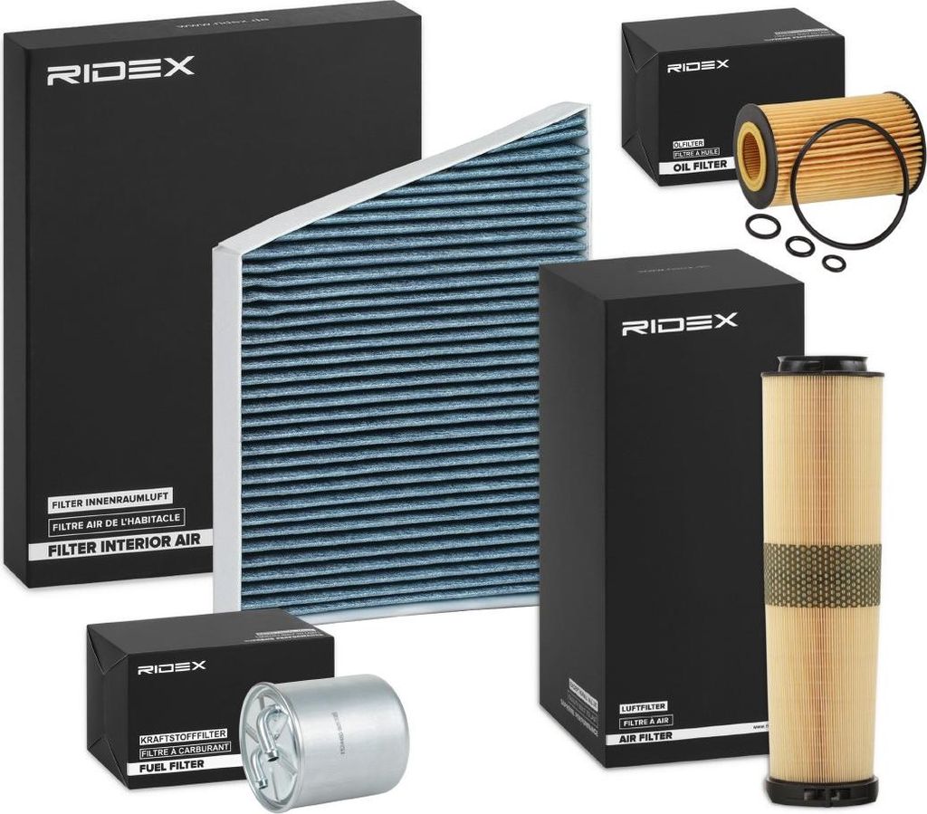 RIDEX Filterset Inspektionspaket Filtersatz passend für MERCEDES-BENZ E-Klasse Limousine (W211) E-Klasse T-modell (S211)