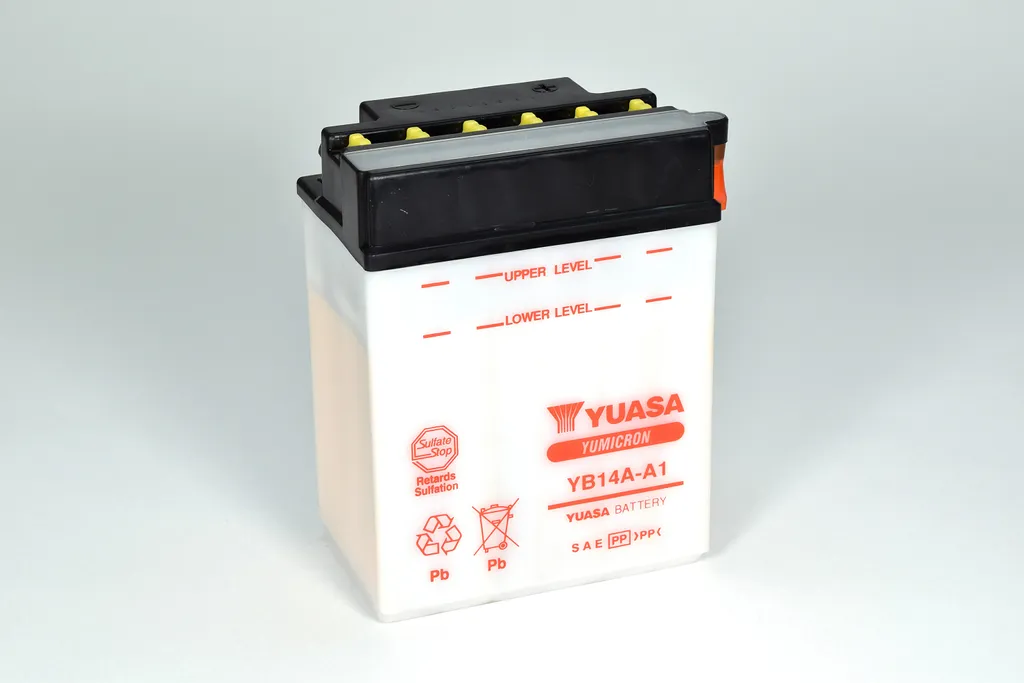 Batterie Yuasa 12V 14Ah YB14A-A1 haute capacité 175A sans acide (DC)