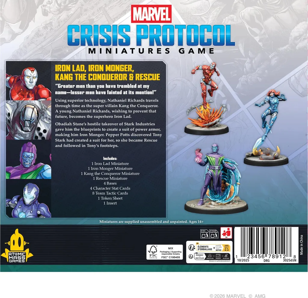 Marvel Crisis Protocol Extension Complète Figurines Iron Lad et Kang