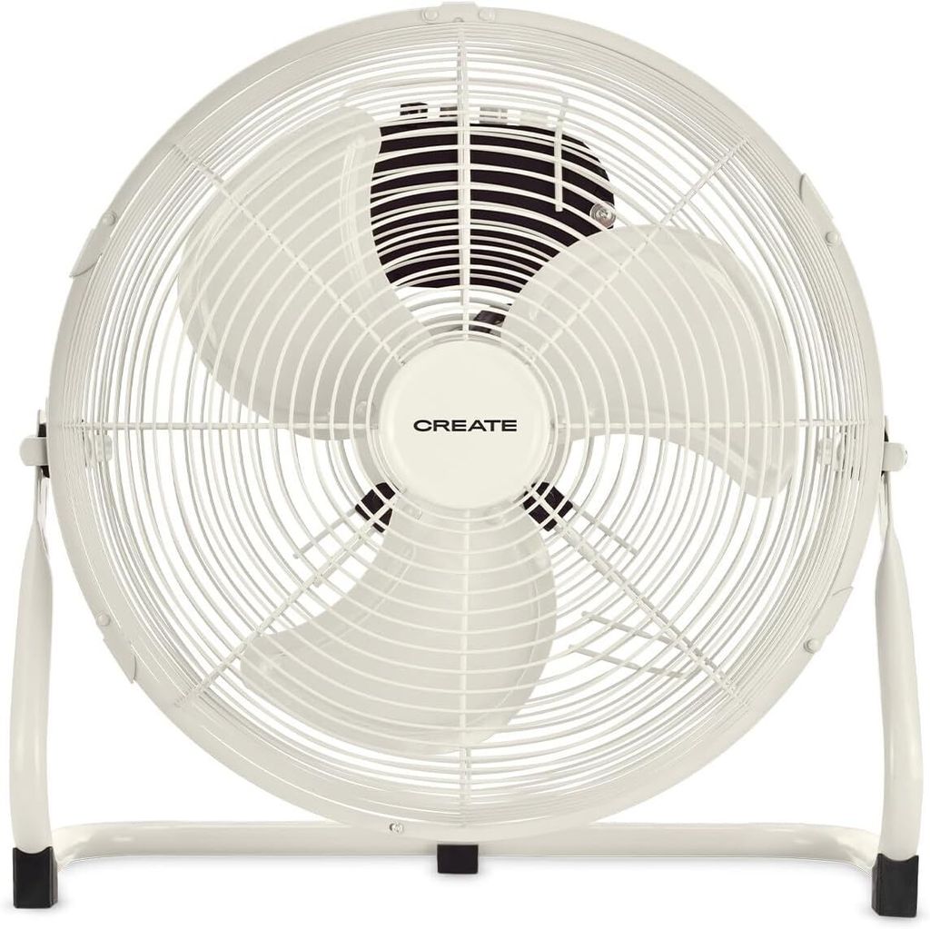 CREATE / AIR FLOOR RETRO/Industrieller Bodenventilator/Cremeweißer Ventilator, 16 Zoll, starker Luftstrom, 3 Geschwindigkeiten, leise, leicht, rut...