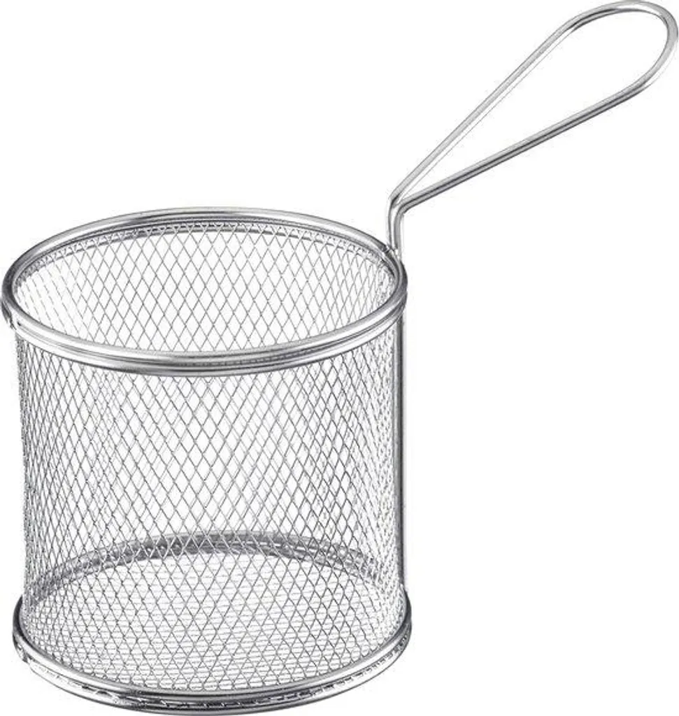Panier friture individuel inox Ø 9 cm pour frites et snacks croustillants