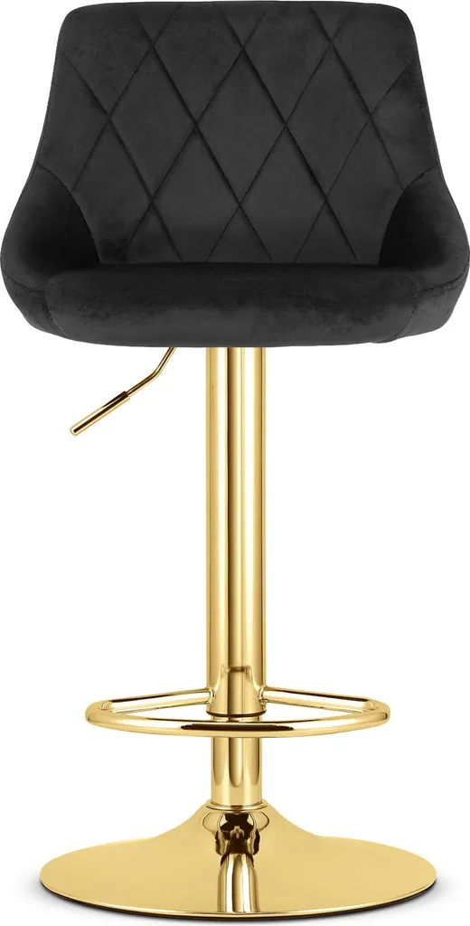 Sgabello KAST Velluto Nero e Base Oro | Design Luxury per Penisola Cucina - 2
