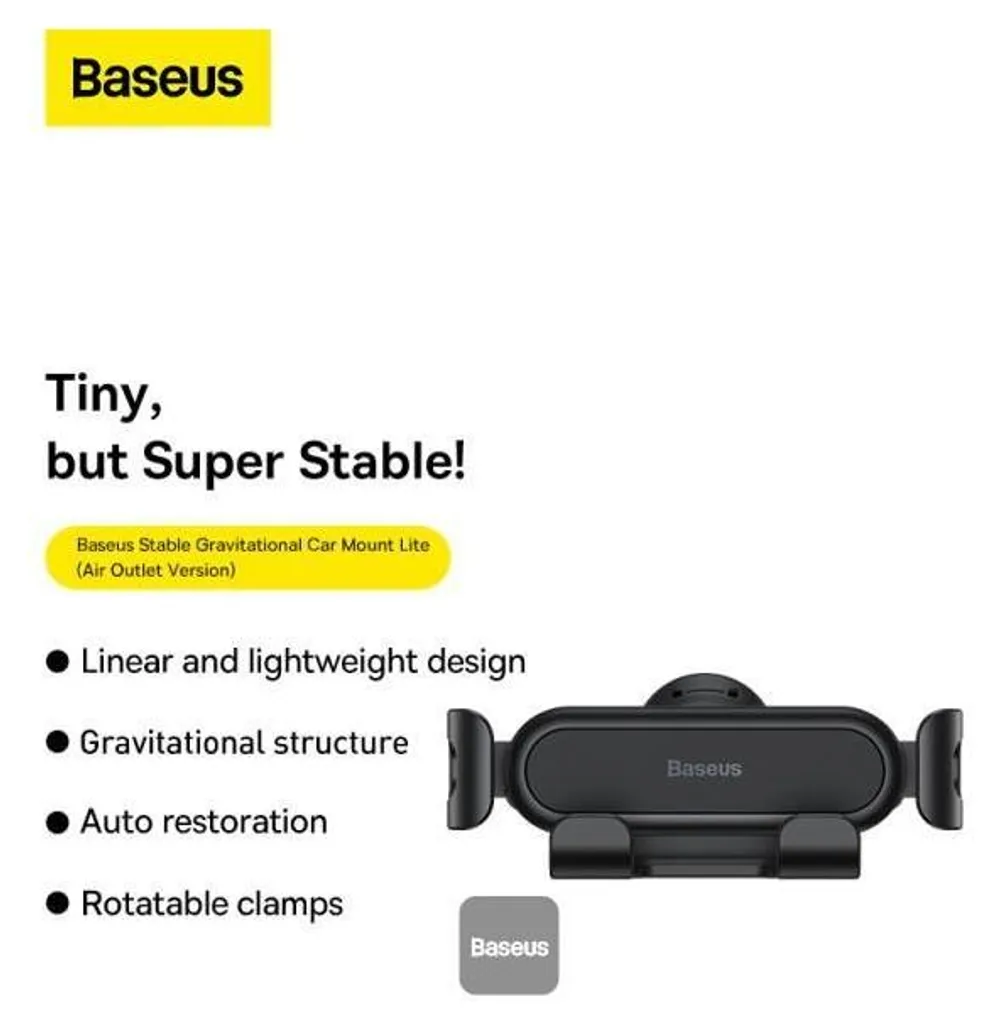 Baseus Supporto Smartphone Gravitazionale Lite Nero per Auto - 18