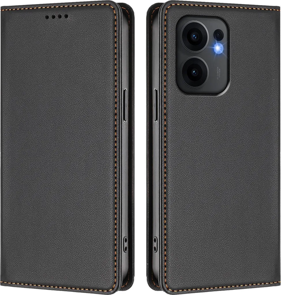 Custodia Antiurto Oppo Reno13 F 5G con Cavalletto - Flip Cover Nero
