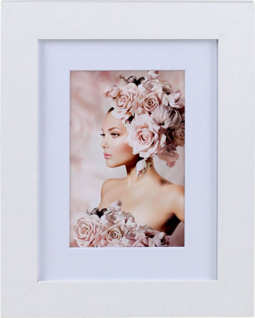 Bilderrahmen Holz Rahmen Plexi Acryl Collage Wanddeko Poster quadratisch S215 - Farbe: Weiß | Format: 15x20