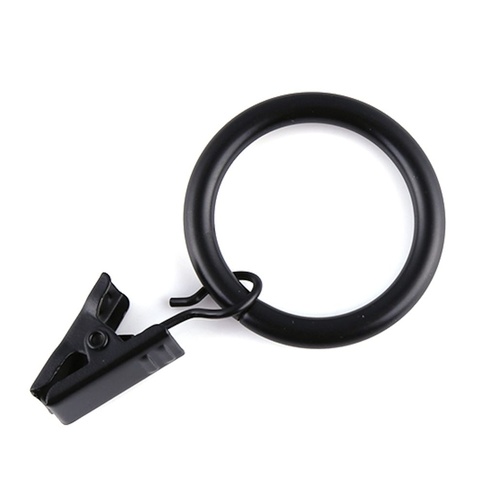 Ringe schwarz mit Faltenleghaken für 28mm 10 Stück
