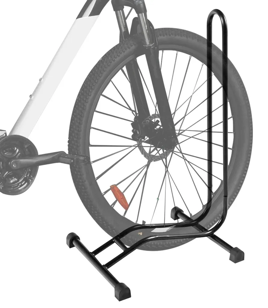 Support à vélos de course au sol en métal noir forme L non pliable - 6
