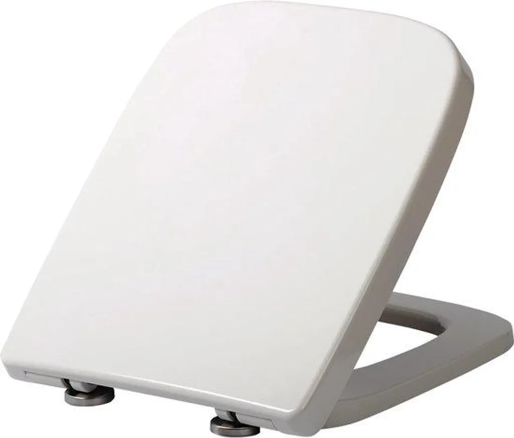 Siège WC sans bruit blanc avec fixation stable et déclipsage facile anti-saleté
