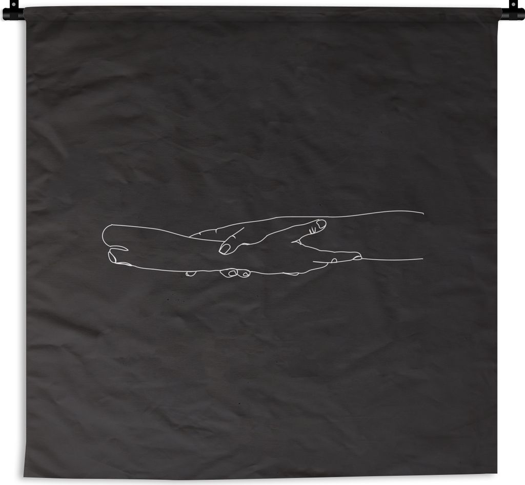 MuchoWow Wandteppich Wandbehang Schwarz - Weiß - Hand - Arm 150x150 cm Tapisserie Dekoration Wandtuch - Wohnaccessoires - Modernes
