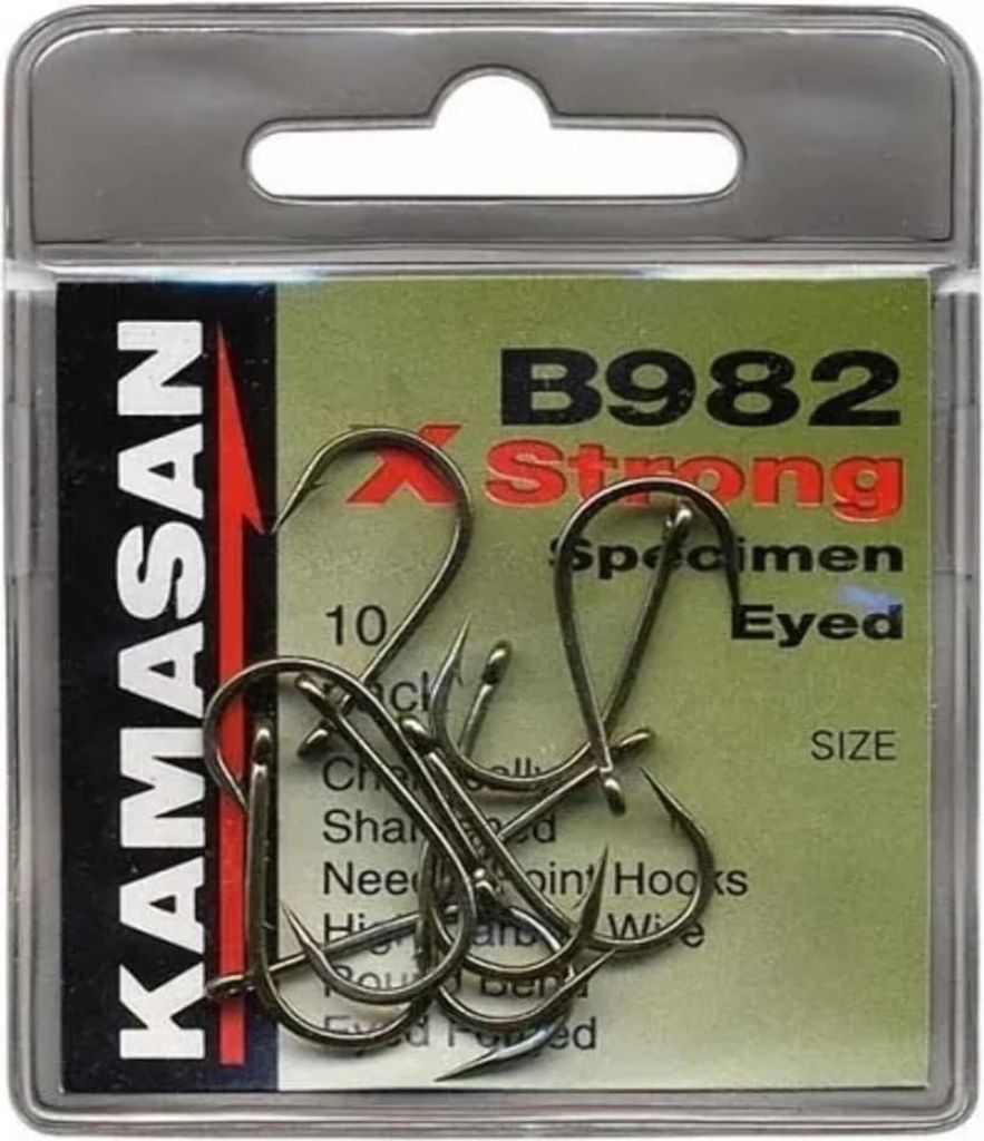 Angelhaken Karpfenhaken Kamasan B982 X-Strong Eyed Barbed Größe 6