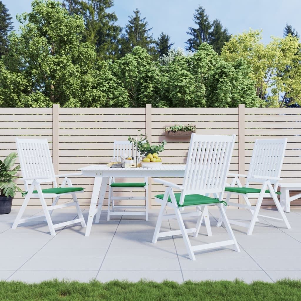 The Living Store Gartenstuhl-Kissen 4 Stk. Grün 40x40x3 cm Oxford-Gewebe