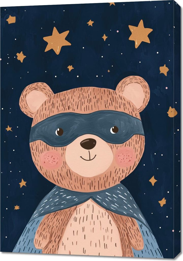 Bild 70x100cm Muster für Kinder, Jungen fürs Zimmer - Superbär