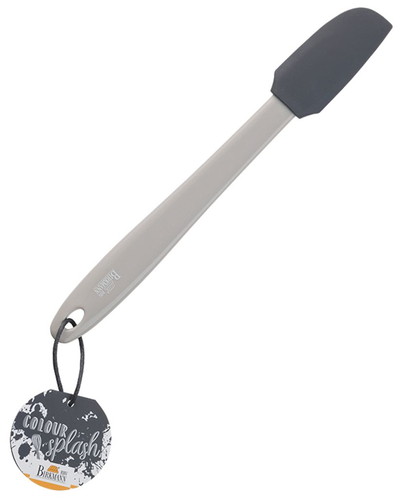 BIRKMANN Mini-Teigschaber, Grau, L 27 x B 3,5 cm, BPA-freies Silikon, Hitzebeständig und Spülmaschine