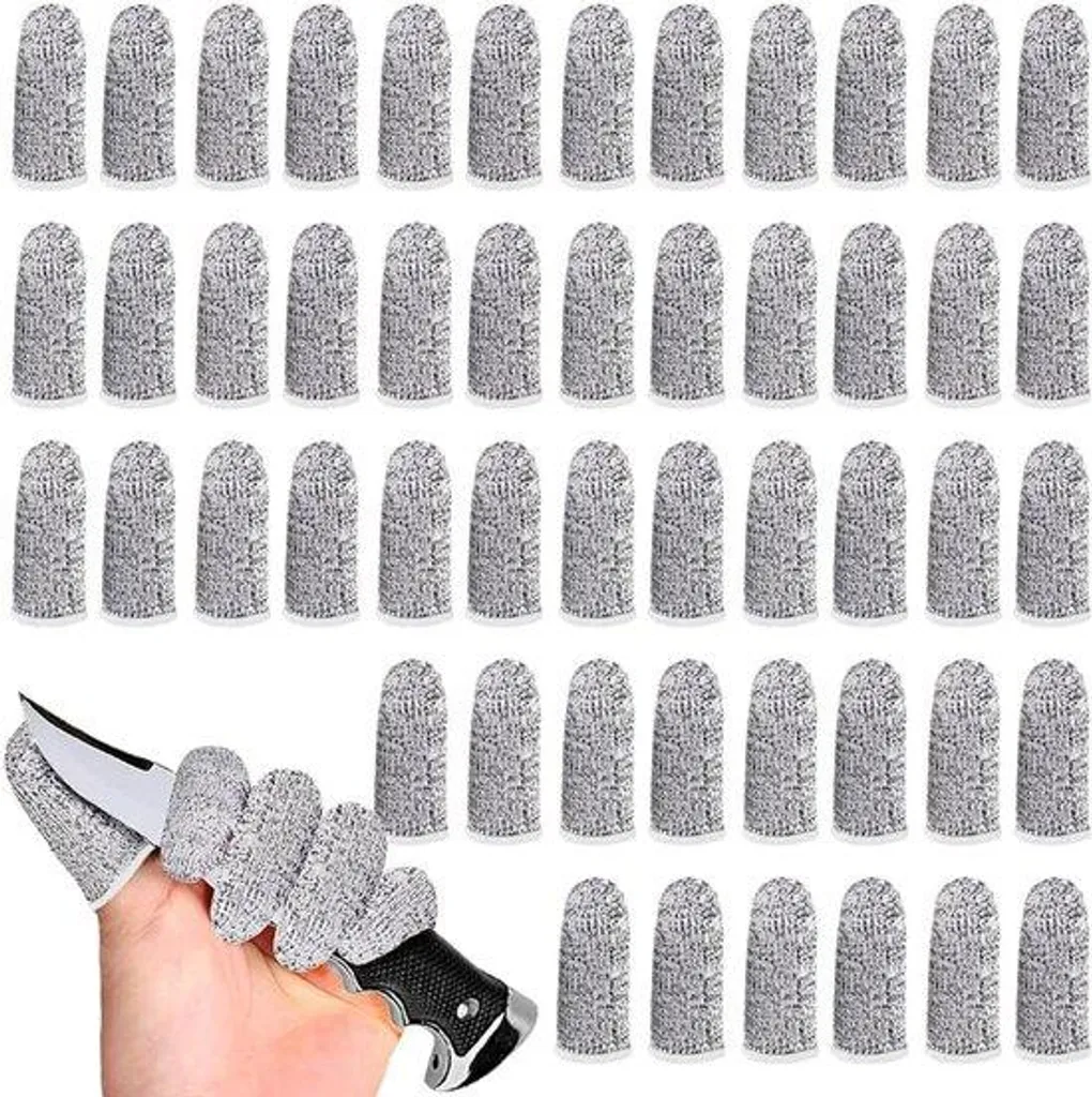 Lot de 50 protège-doigts réutilisables gris antidérapants pour le pouce